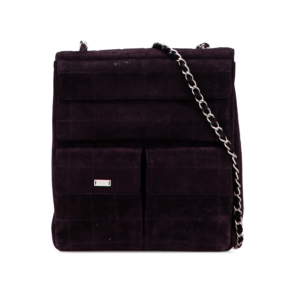 Pre-Loved Chanel Chocolate Bar Reissue Suede Multipocket Chain Flap - Picture 1 of 10